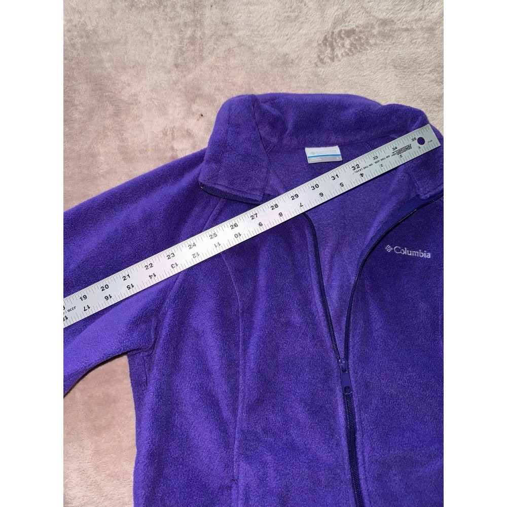 Columbia Jacket Sweatshirt Womens Purple Fleece Full‎ Zip Pockets Outdoor Size S - Picture 7 of 8